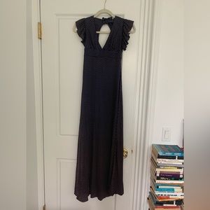 Vintage blue and white polka dot dress